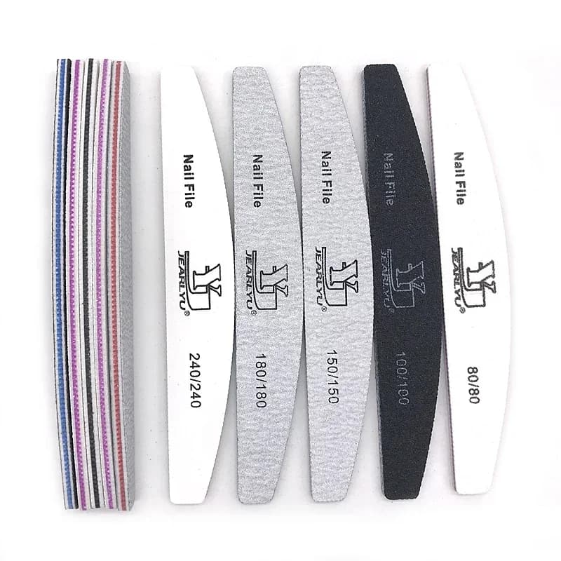 5 pieces mixed color nail file set – 80/100/150/180/240 grain, professional sandpaper for skin care and polishing, essential for manicure