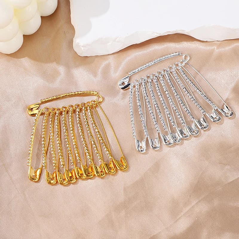 10/12 pezzi grandi spille da balia 2 pollici spilla decorativa con strass spilla da donna spille per vestiti gonne maglione sciarpa risvolti cappello