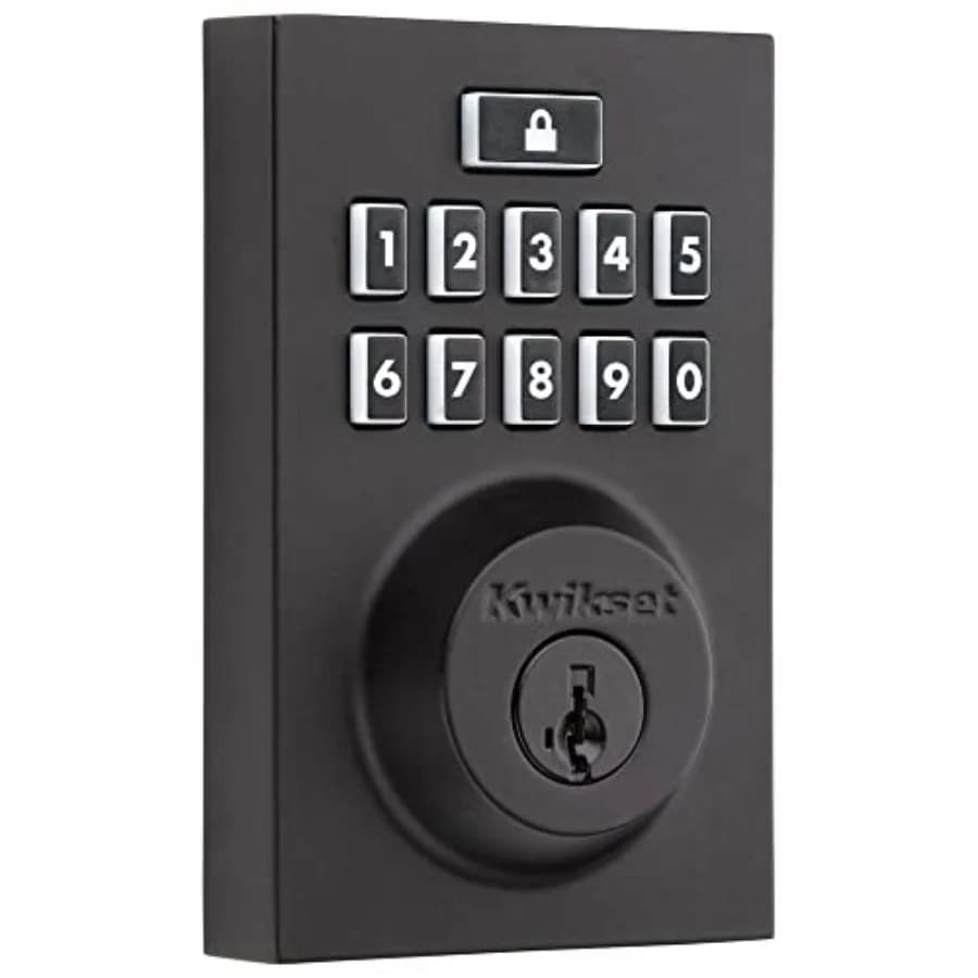 914 Serratura elettronica contemporanea con tastiera SmartCode e tecnologia SmartKey Security e ZigBee 3.0 in nero opaco