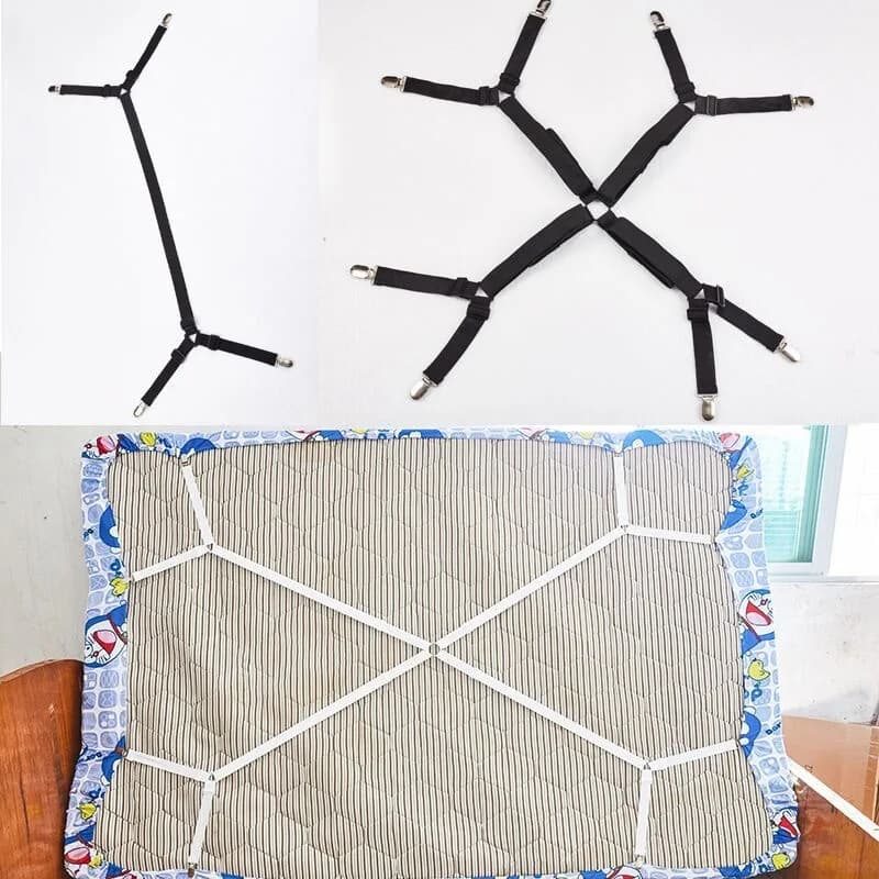 12 Clips Adjustable Elastic Bed Sheet Holder Mattress Clip Fasteners Cover Blankets Non-Slip Fixing Strap Grippers Universal