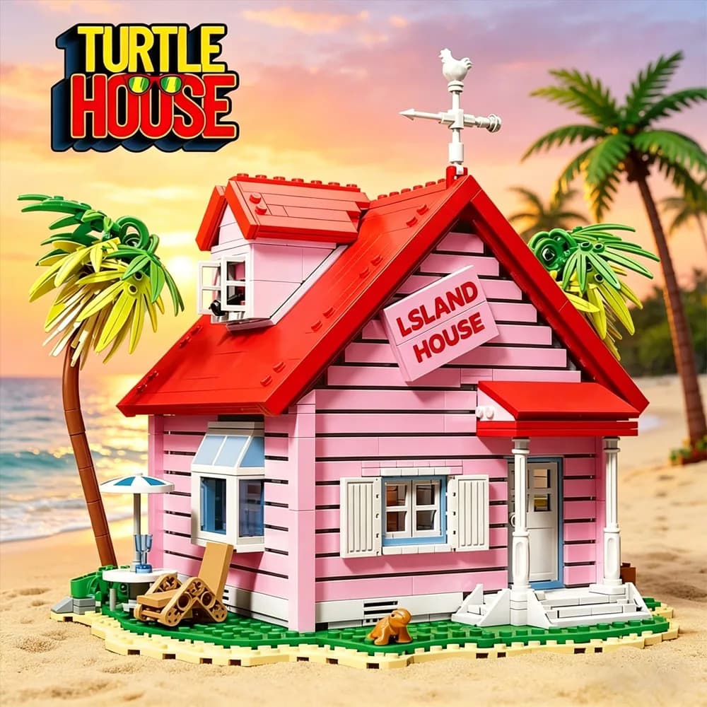 Blocchi da Costruzione Stile Anime 1434 Pezzi, Villa in Legno Tropicale Roshi, Decorazione Creativa per la Casa, Regalo per le Vacanze