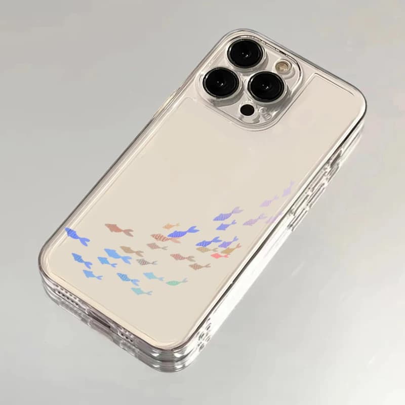 Ins Small Fish Group Creative comic book case Transparent Phone Case For iPhone 17 16 E 15 14 13 12 11 Pro XR XS Max 7 8 Plus Y2K Coverage