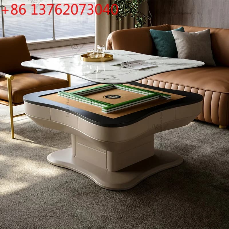 Modern High-end Multifunctional Lifting Mahjong Table Modern Automatic Shuffling Mahjong Machine Dining Table Home Furniture