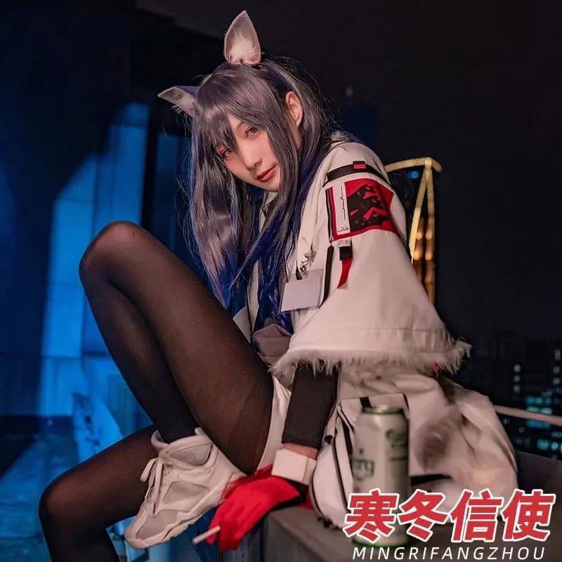 Zizi 2025 Gioco Arknights Texas Costumi Cosplay con borsa a tracolla Rhodes Island Giacca Cappotto Parrucche sfumate Coda Scarpe personalizzate per H