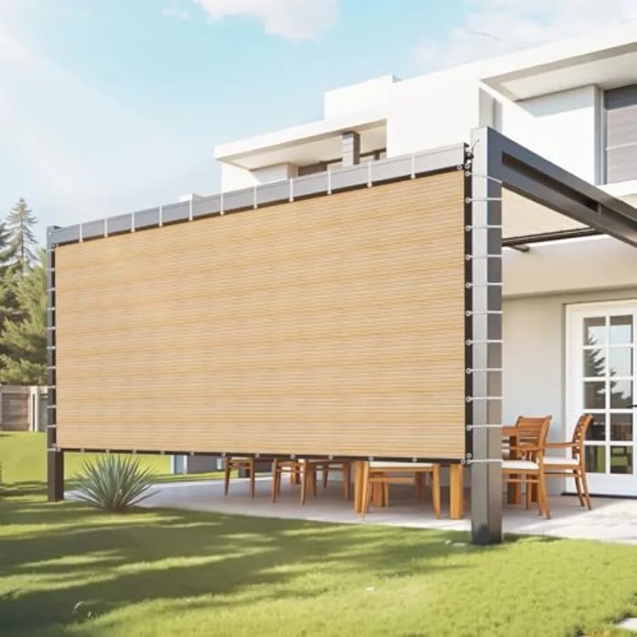 Telo Ombreggiante per Pergola 90% con Occhielli in Acciaio Inox, Tenda Parasole e Schermo Privacy in HDPE 160 GSM, per Esterni