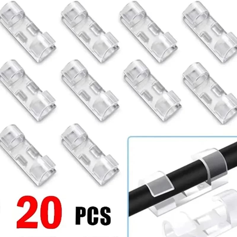 16Pcs USB Cable Organizer Clips Wire Winder Holder Earphones Mouse Cord Clip Protector Management Adhesive Hooks For Home Office