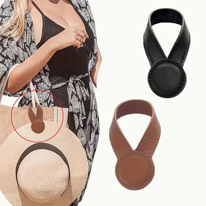 Clip per cappello in pelle magnetica multiuso da 1 pezzo con accessori per borsa porta cappelli da viaggio per esterni in pelle PU