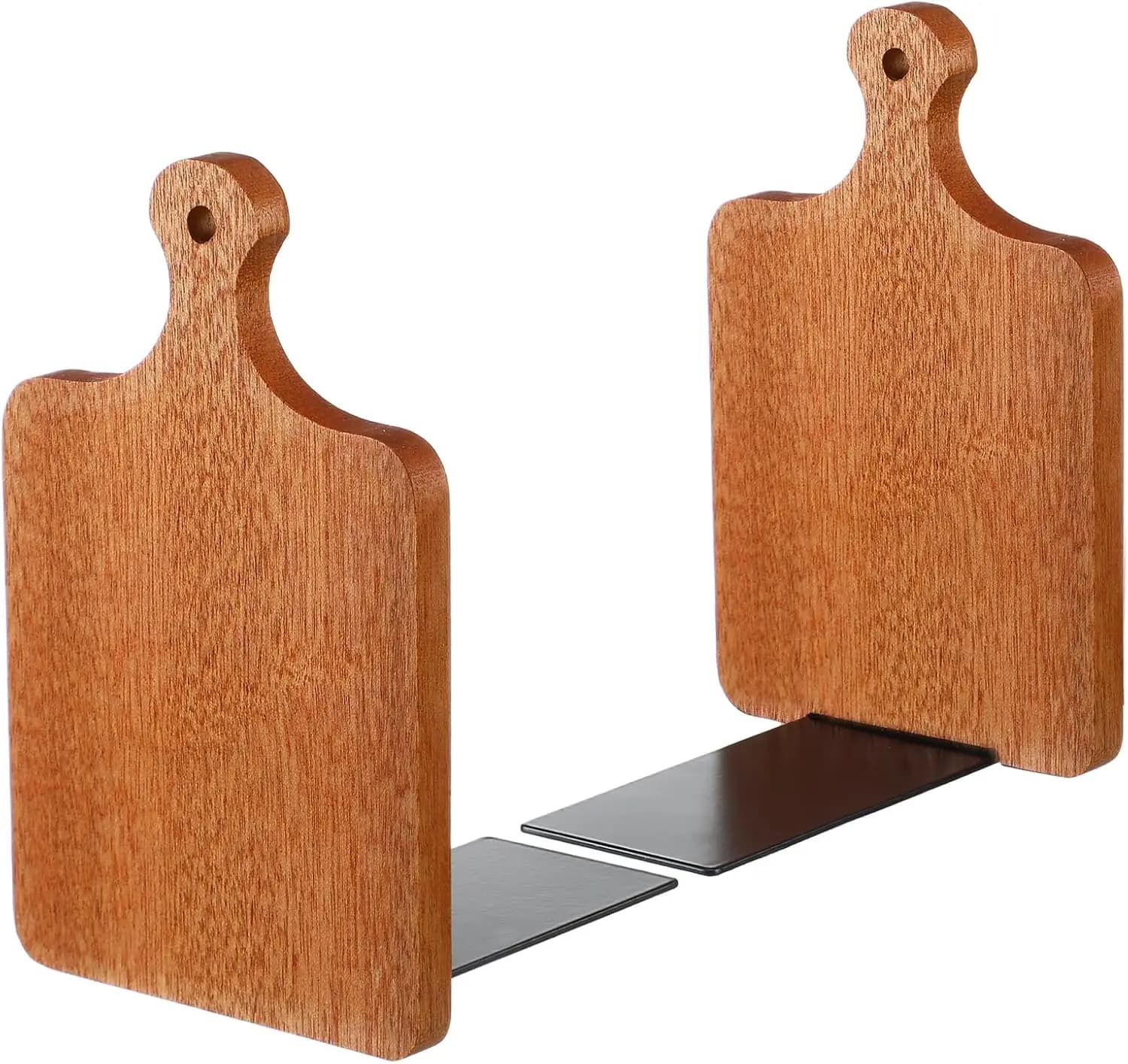 Fermalibri in legno per cucina, stile tagliere per libri di cucina, resistenti per riviste e documenti, ebano marrone