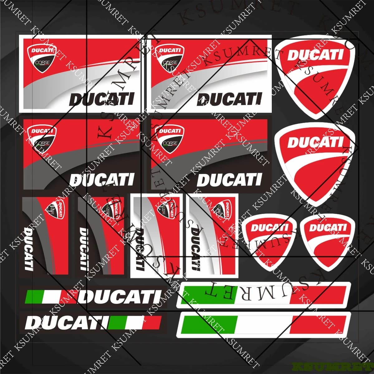 Adesivi in Vinile per Casco Moto Ducati
