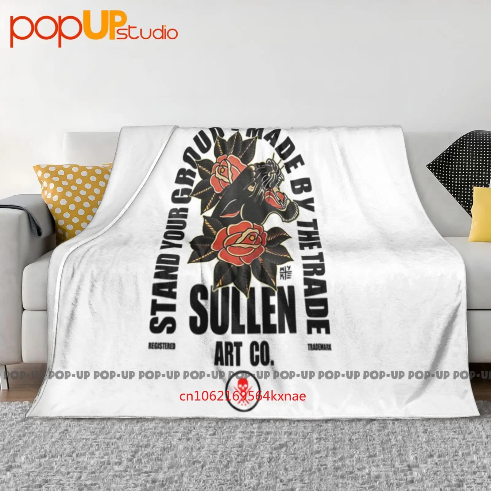 Sullen Chambers Panther Roses Tatuaggi Coperta ultra morbida Trapunta Copridivano invernale Copriletto