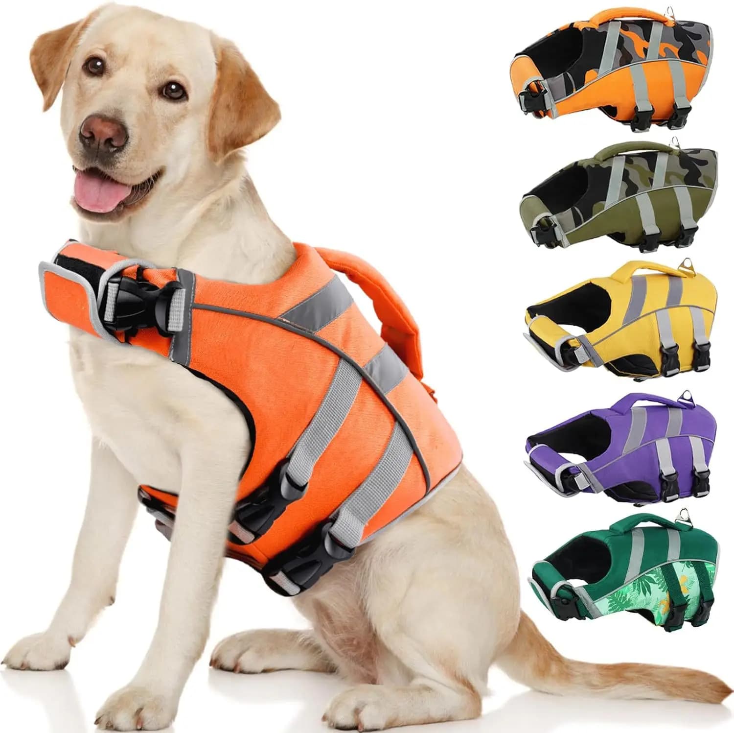 Giubbotto di salvataggio per cani, giubbotto galleggiante riflettente, giubbotto di sicurezza per il nuoto per cani di piccola e grande taglia, bestseller transfrontaliero