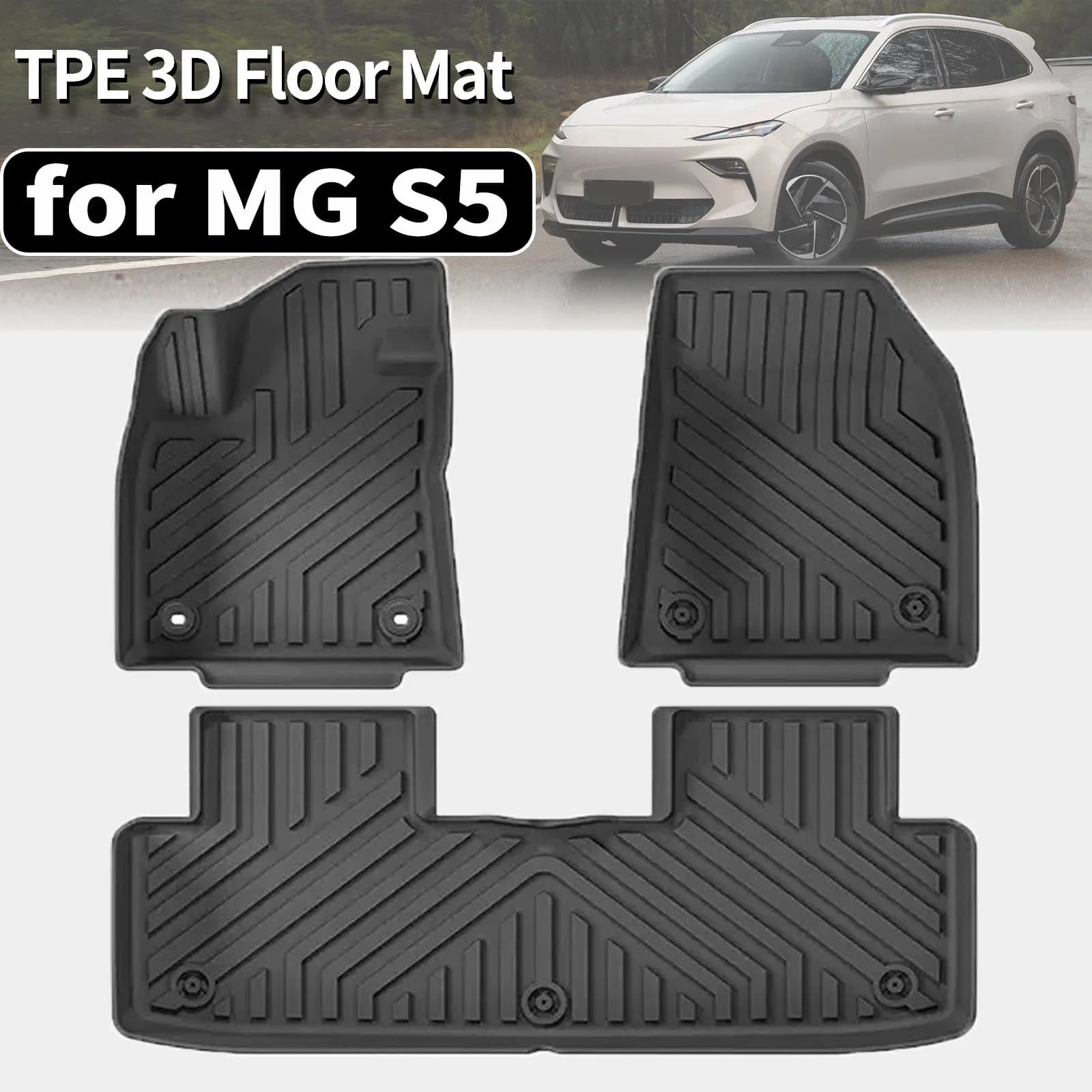 Tappetini Auto in TPE Impermeabili Antiscivolo Facili da Pulire per MG S5 MGS5 EV 2025 2026 ES5