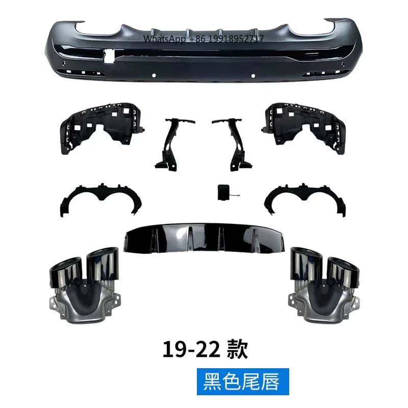 Diffuser with Tail Pipe For GLA-Class GLA220 200 180 amg 2020-2025 modified gla45 style rear lip Body kit