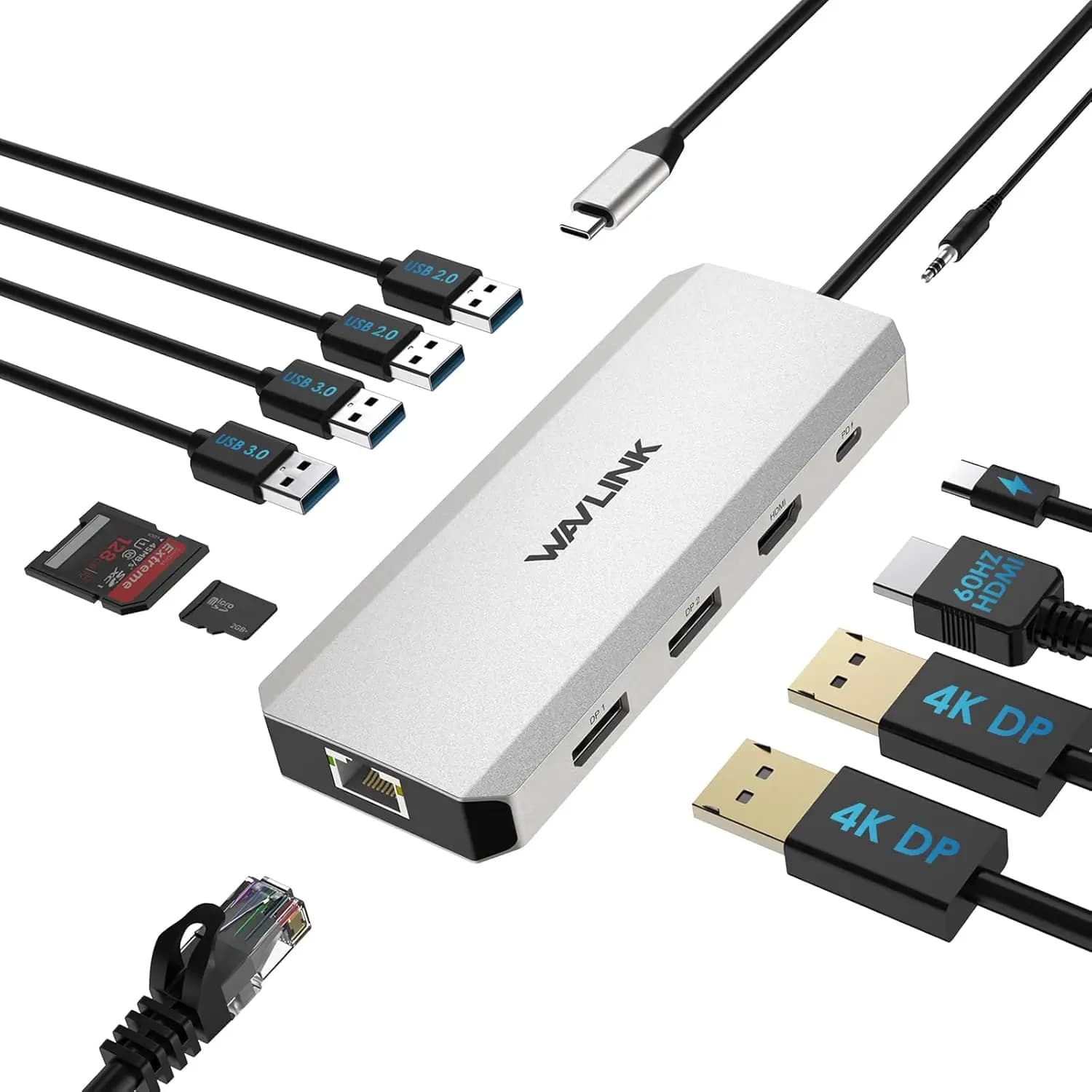 Docking Station USB-C 12-in-1 con Triplo Display, 85W PD, Ethernet Gigabit per Laptop