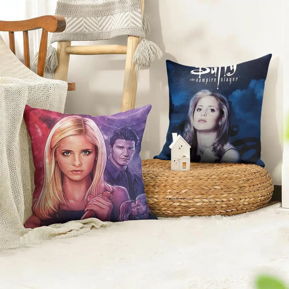 TV B-Buffy the Vampire Slayer Lining for pillow in natural linen, organic fabric, front-back printing, home decoration, gift, pillowcase