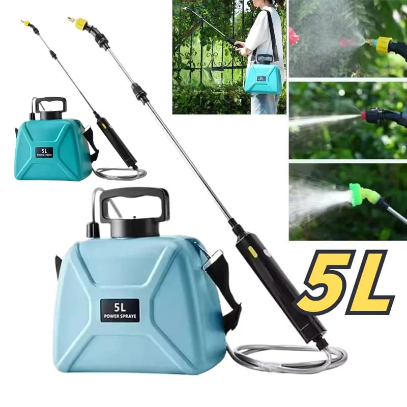 5L Electric Sprayer High-Pressure Agricultural Pesticide Sprayer Portable Rechargeable Garden Sprayer with Adjustable Nozzle