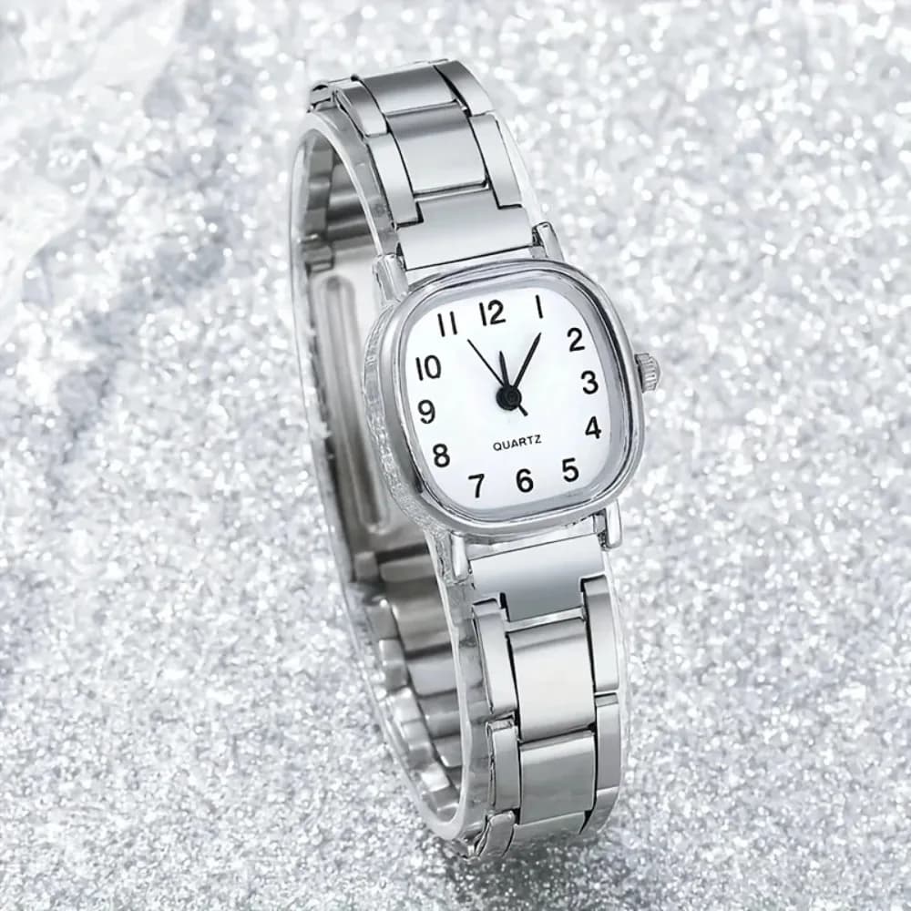 Orologio da Polso da Donna di Lusso con Cinturino in Acciaio, Quadrante Piccolo Quadrato, Versatile, Stile alla Moda, Orologio al Quarzo da Donna
