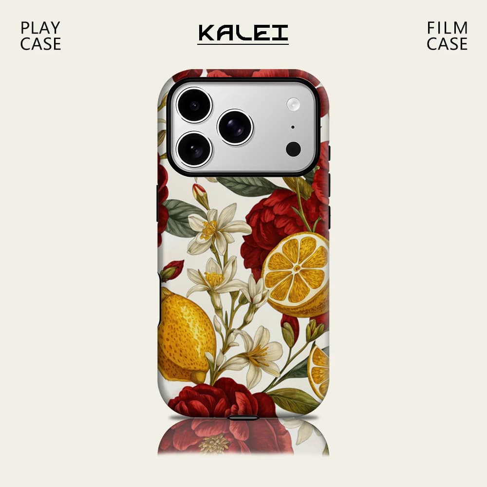 Crimson Peony & Lemon IPhone17 Must per la custodia magnetica del telefono per IPhone 17 16 15 14 Pro Max Plus Custodia resistente singola a doppio strato