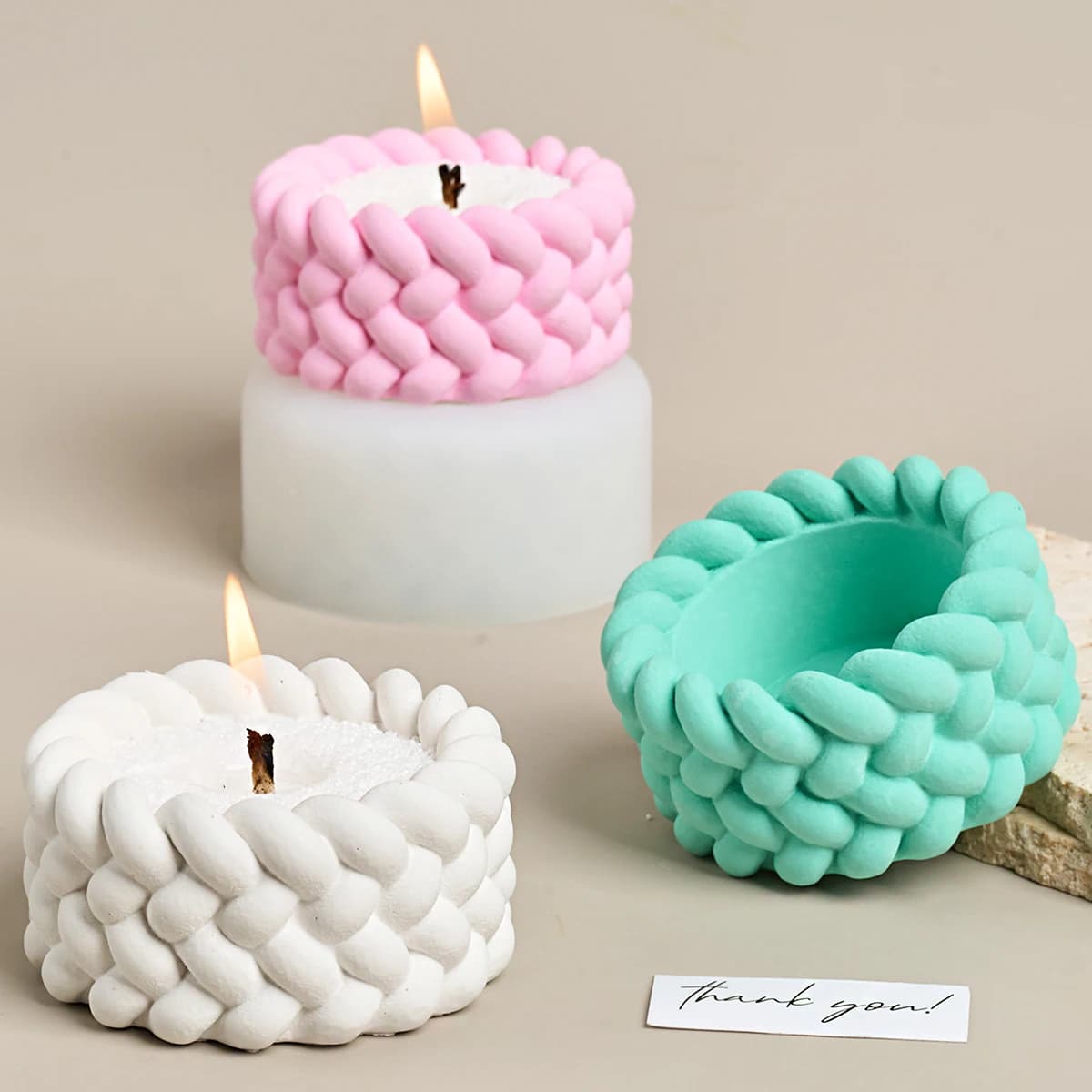 Silicone mold for round shape hemp rope jar, creative perfumed candle, woven bowl, storage box, resin molds, home decorations made by you