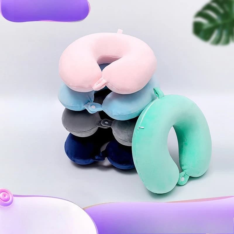 Supporto per il collo del cuscino da viaggio a forma di U in memory foam compatto pieghevole per il treno dell'aereo