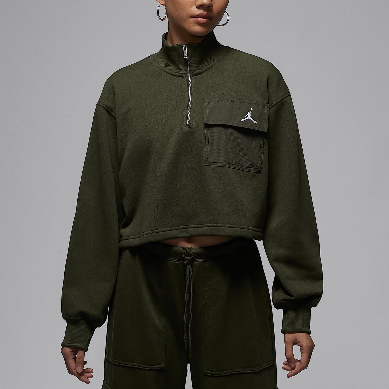 Felpa con cappuccio casual resistente da donna con colletto rialzato originale Nike JORDAN IF1070-325