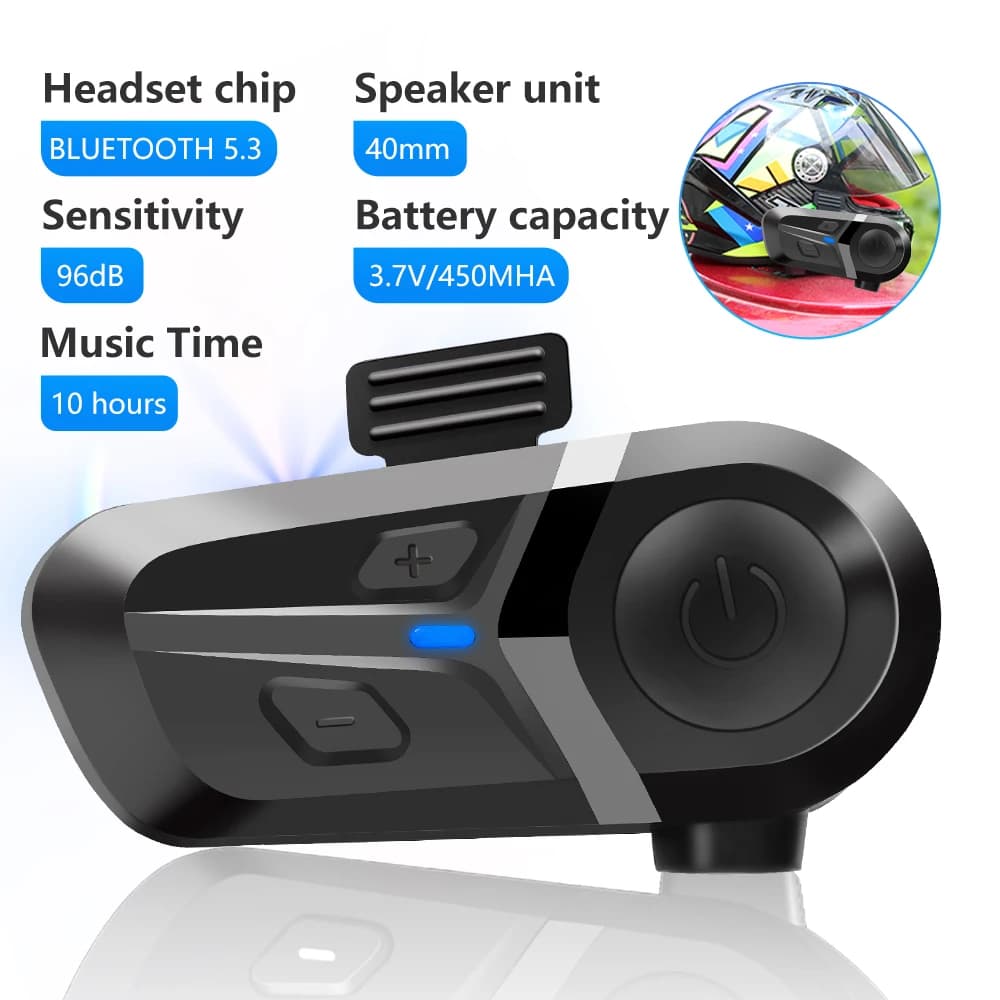 Waterproof Motorcycle Helmet Headset Wireless speakerphone Earphone for phone Music player for motorcycle helmet BT 5.3