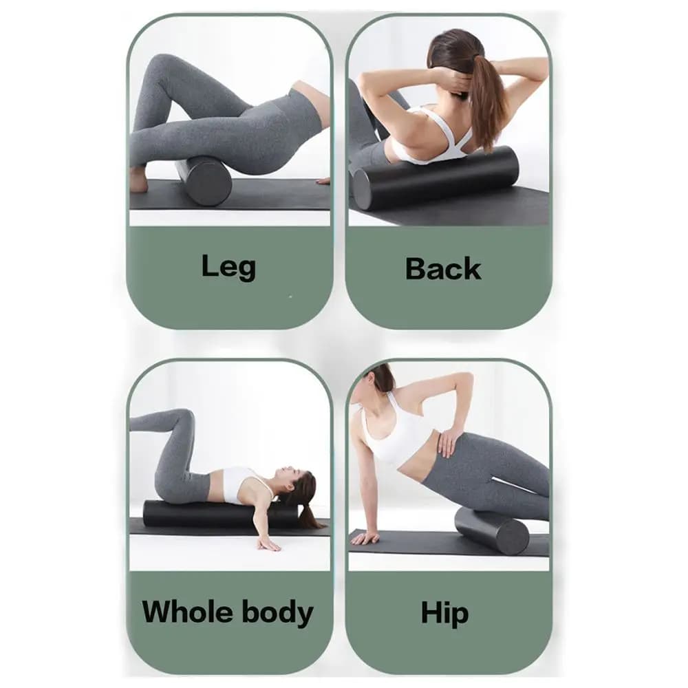 1 Piece EPP Foam Roller Durable 30/45/60cm Black, Yoga and Massage Roller, Pilates and Fitness Portable Equipment for Women/Humans