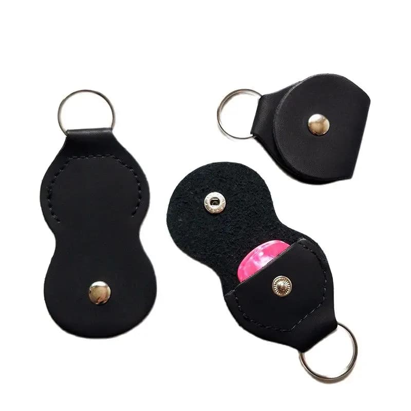 Borsa porta plettro per chitarra in pelle PU, borsa in plettro, custodia portachiavi marrone nero, 20 pezzi, lotto