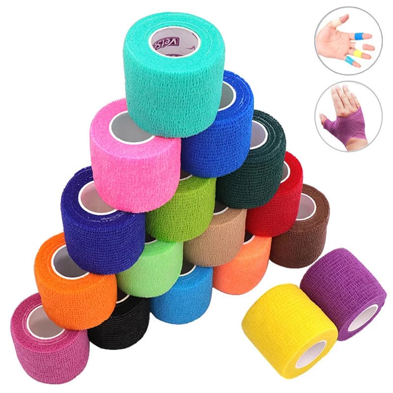 18 colori colorati nastro avvolgente atletico fasce elastiche autoadesive protezione sportiva per ginocchio dito caviglia palmo animale domestico