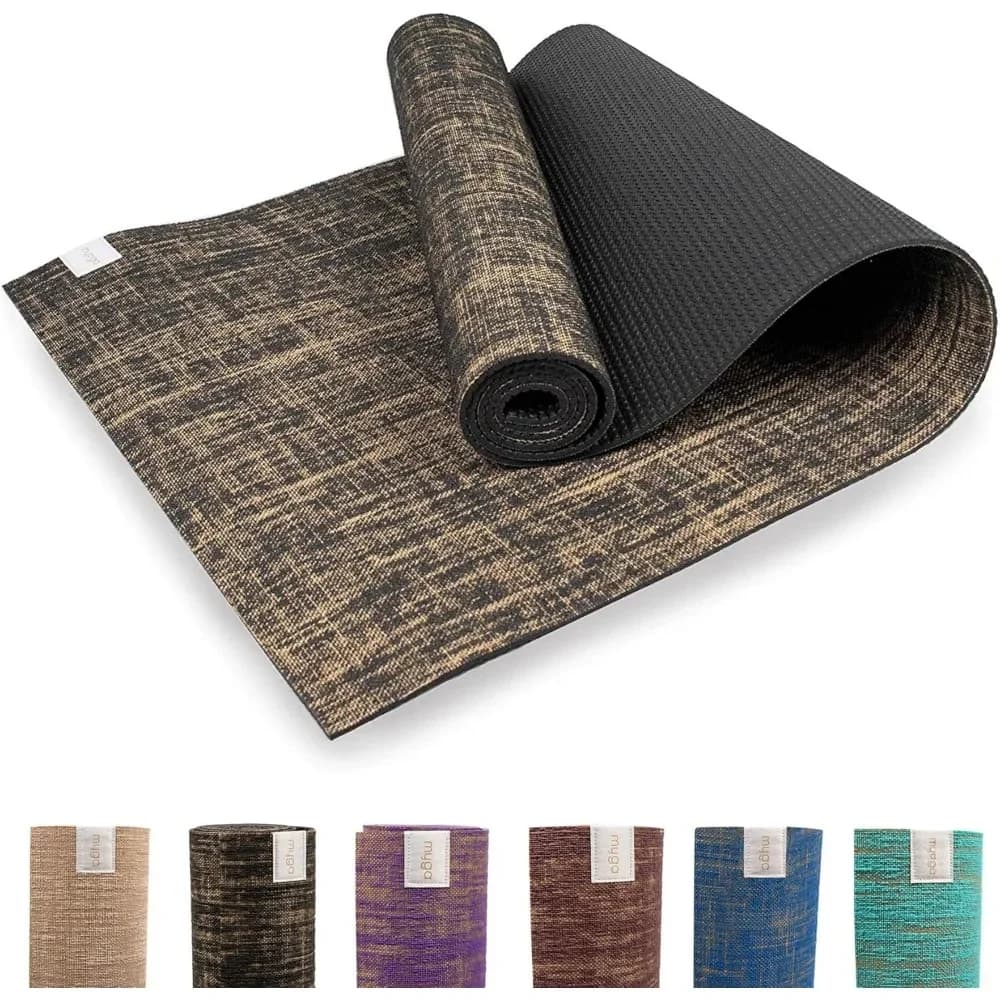 Tappetino Yoga in Juta Ecologico Biodegradabile Antiscivolo per Esercizi 72x24 0,2 Pollici di Spessore