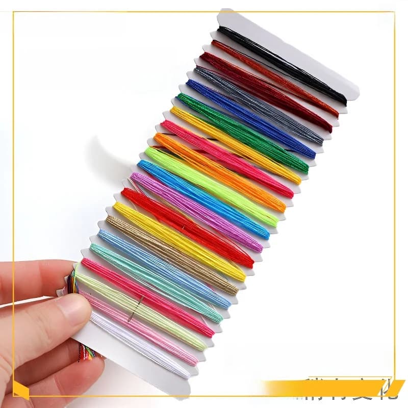 Kit per Cucito a Mano Stile Tradizionale, 21 Colori di Filo, Set per Riparazioni e Ricami, 3 Metri di Filo per Tessuti Domestici