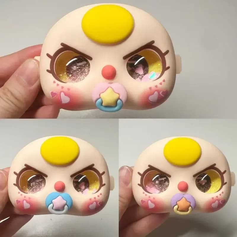 Accessorio decorativo per ciuccio per bambola fatto a mano fai-da-te. Parti di tre bambole giocattolo per bambini alla moda, adatte per figure da collezione