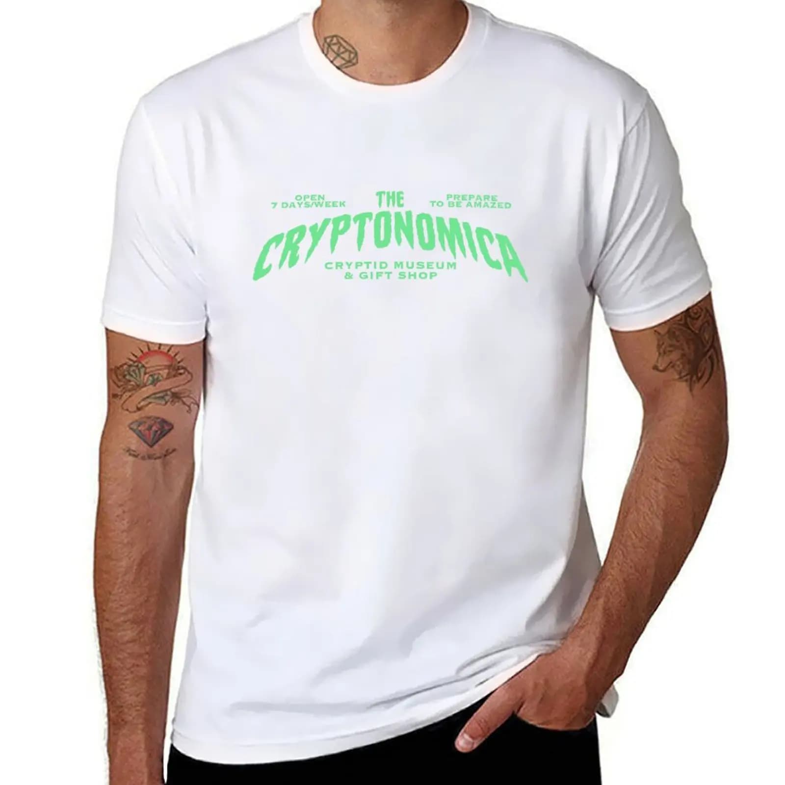 T-shirt Cryptonomica Cryptid Museum & Gift Shop, maglietta grafica alla moda per uomo