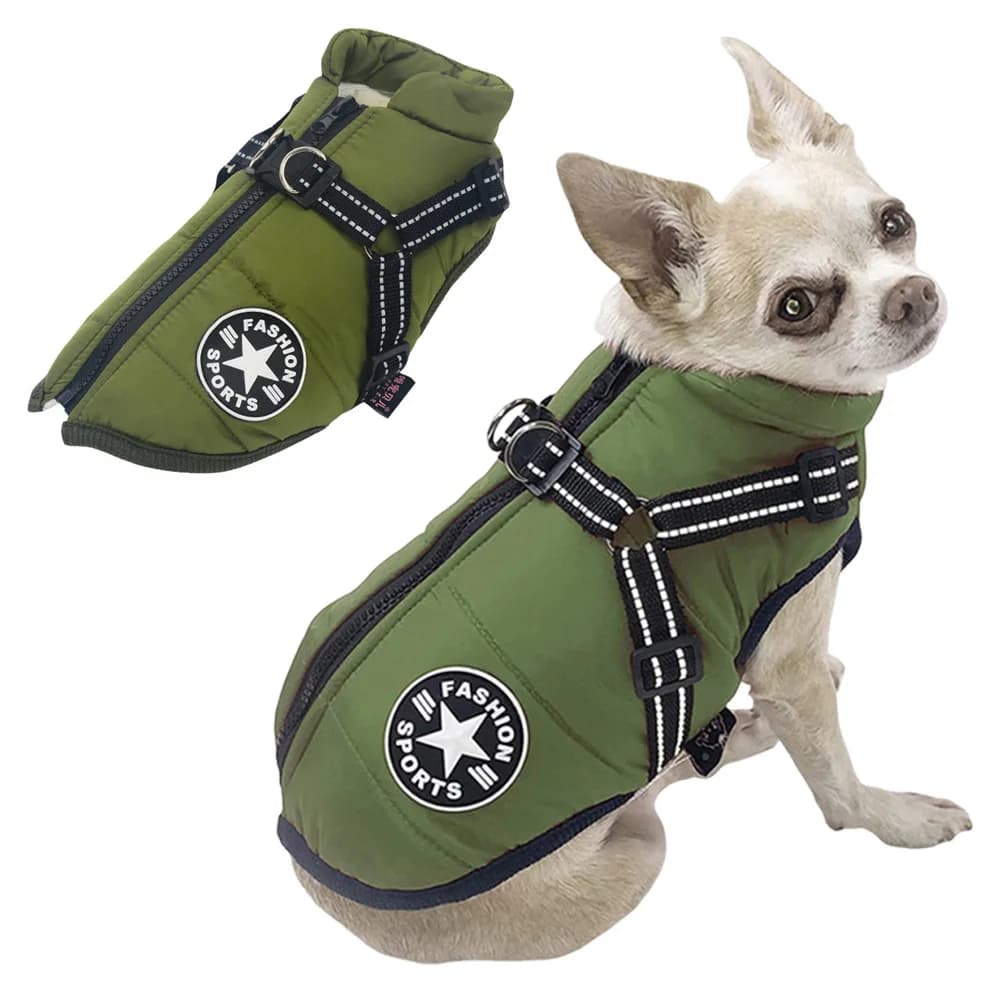 Cappotto Invernale Caldo per Cani Pinscher, Giacca Classica per Cani di Piccola e Media Taglia con Imbracatura, Abbigliamento per Chihuahua, Shiba Inu e Altri Animali Domestici