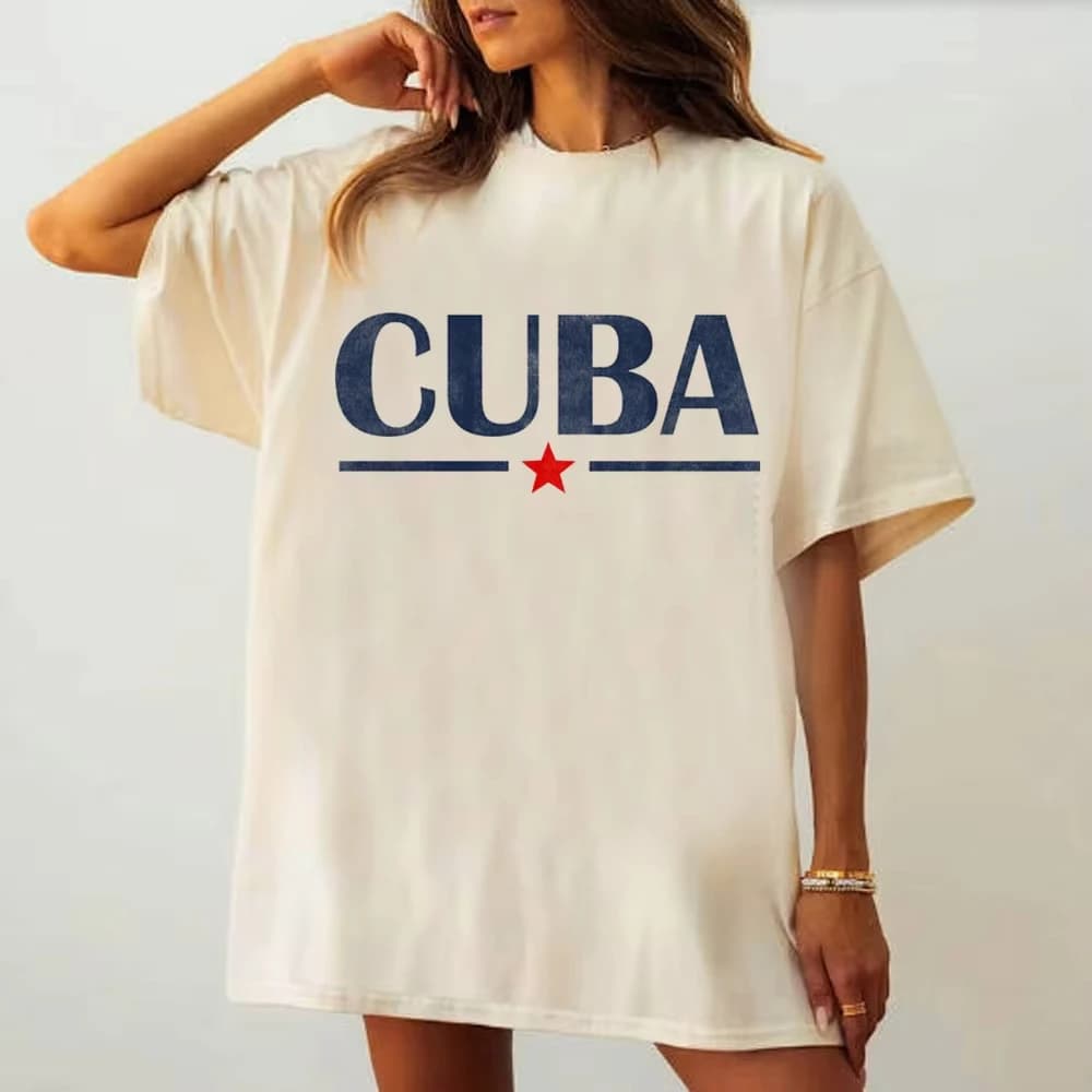 T-shirt Cuba da ragazza, Cultura Pop, Psichedelico, Universitario, Vintage, Classico, Y2K, Anime, Psichedelico, Y2K, Pastello, Traspirante