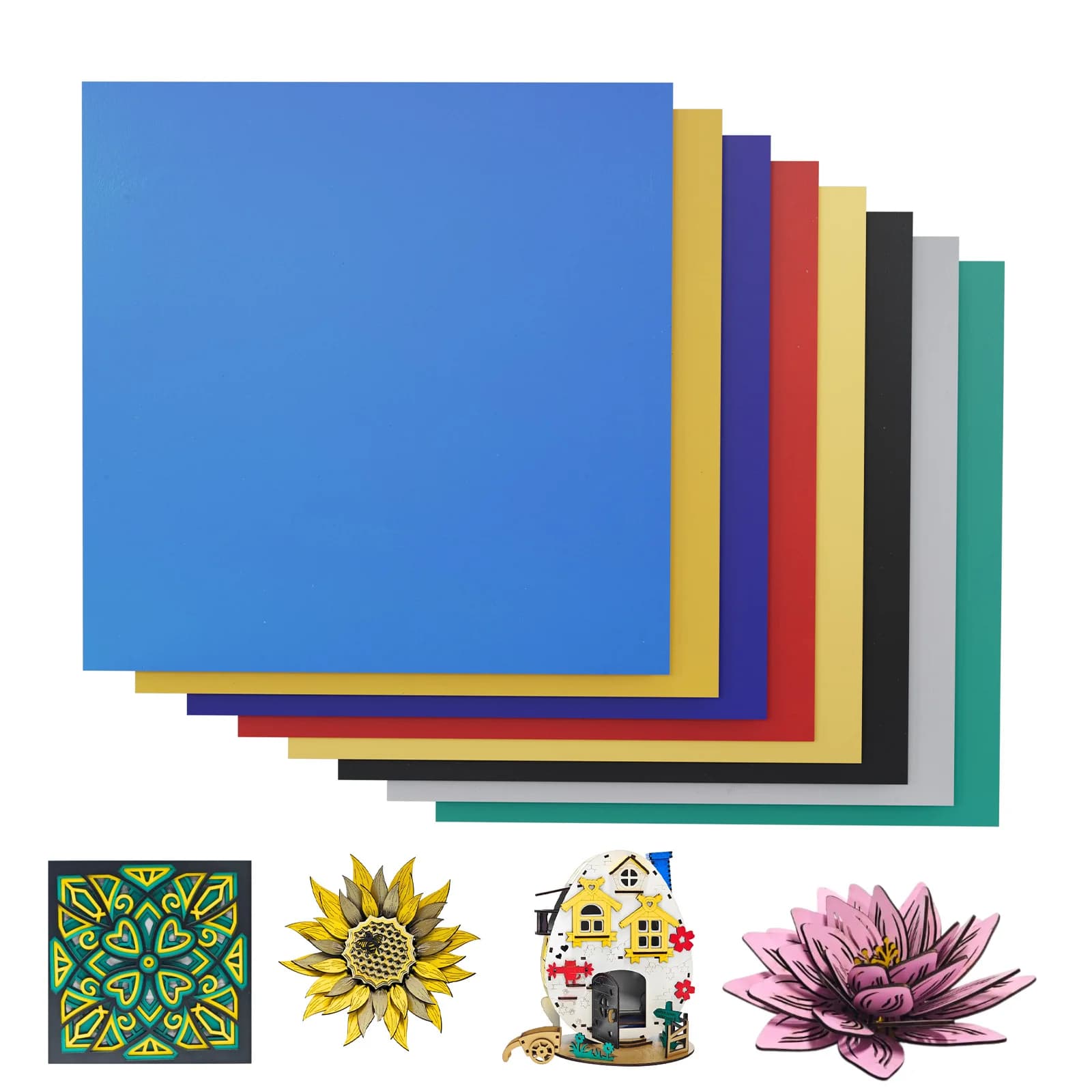 10 Pezzi di Compensato in Noce Nero Spessore 3mm, Formato A3 420x300mm, per Modellismo, Taglio Laser, Incisione, Versatile per Progetti Fai-da-Te e Artistici