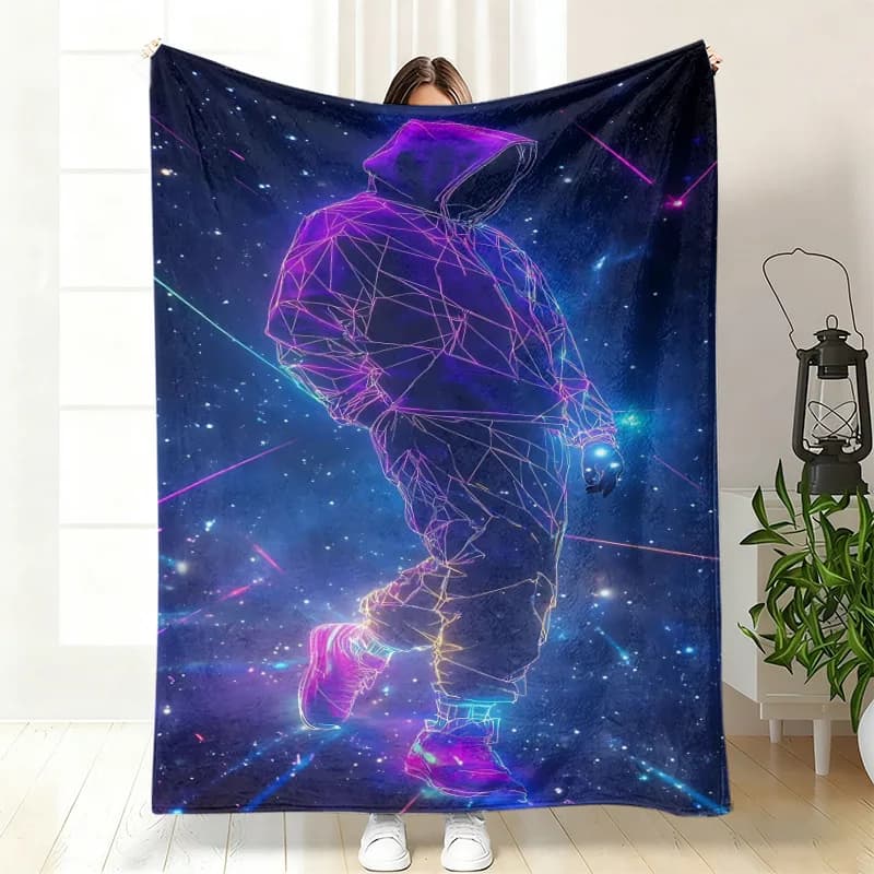 Coperte in flanella scura Cyberpunk a forma di V per bambini e ragazzi, coperte leggere per il gioco estivo, per letto, auto, regali di compleanno