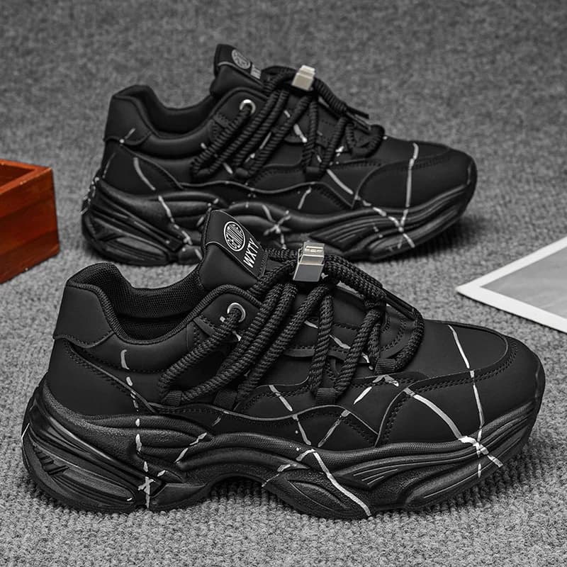 Sneakers Chunky da Uomo con Suola Spessa, Scarpe Traspiranti con Lacci, Scarpe Vulcanizzate per Uomo, Scarpe Sportive Autunnali, Scarpe Casual Antiscivolo da Uomo