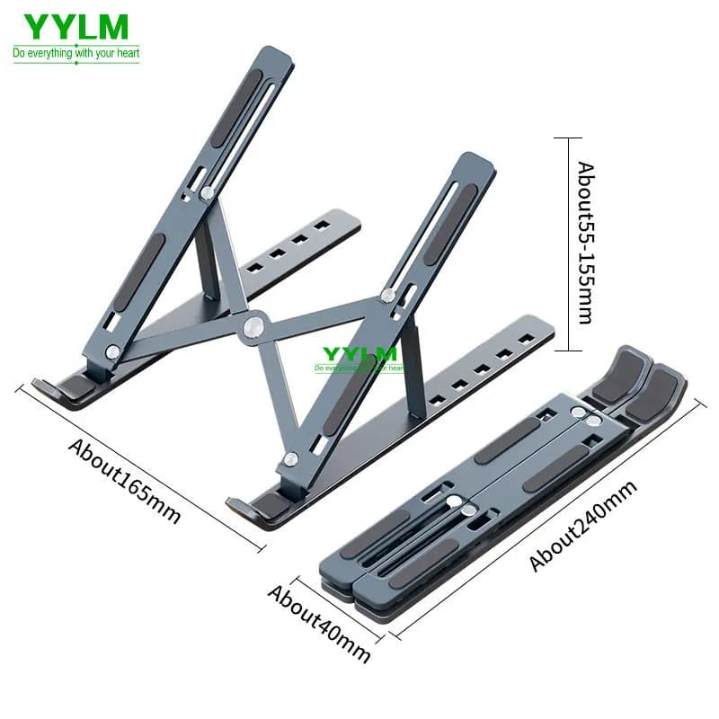 YYLM N3 Supporto per laptop portatile Supporto per notebook pieghevole in alluminio per laptop da 10-15,6 pollici per compatibile con MacBook Lenovo DELL