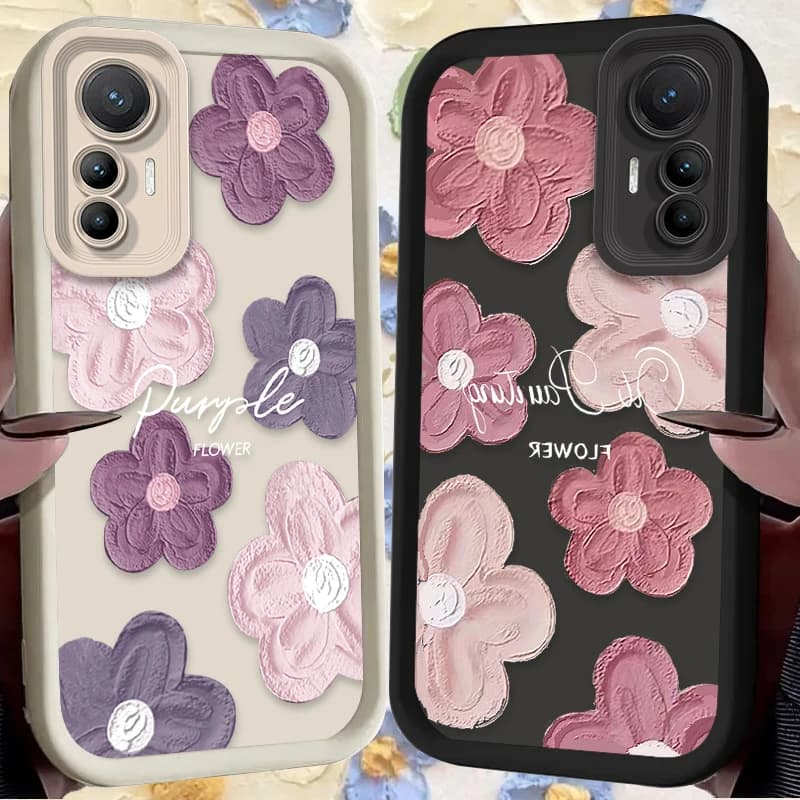 Anti-shock case with Floral Oil Artistic Printing for Xiaomi Poco F7 F6 F5 F4 F3 M5s C65 C75 C71 X7 X5 X4 GT X3 NFC M7 M6 Pro 4G 5G