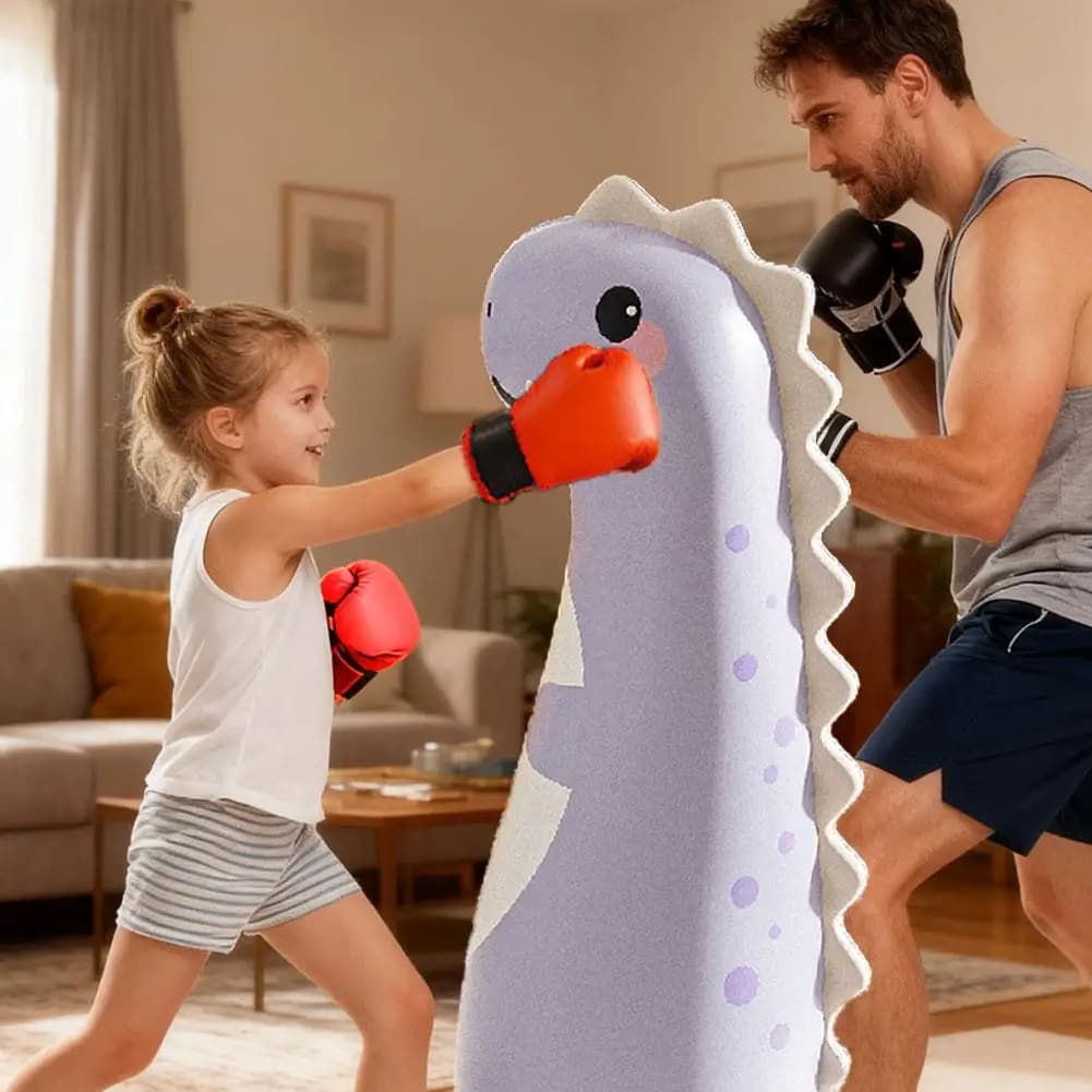 Inflatable Boxing Column Children's Glass Stand Inflatable Boxing Bag Sports Toys for Boys Girls Birthday Gift I0M7