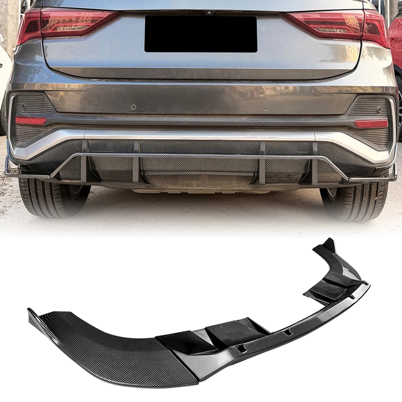 Diffusore Posteriore Spoiler Splitter Kit Carrozzeria per Audi Q3 F3 Sportback 2019-2025 Accessori Esterni