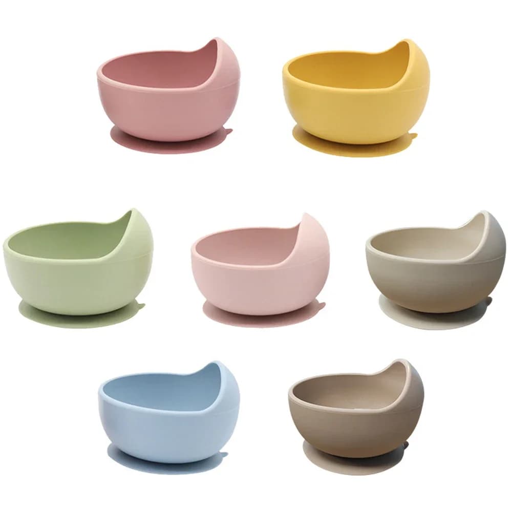 1 children's silicone food bowl with suction cup, silicone food bowl, children's bowl, face mask mixing bowl