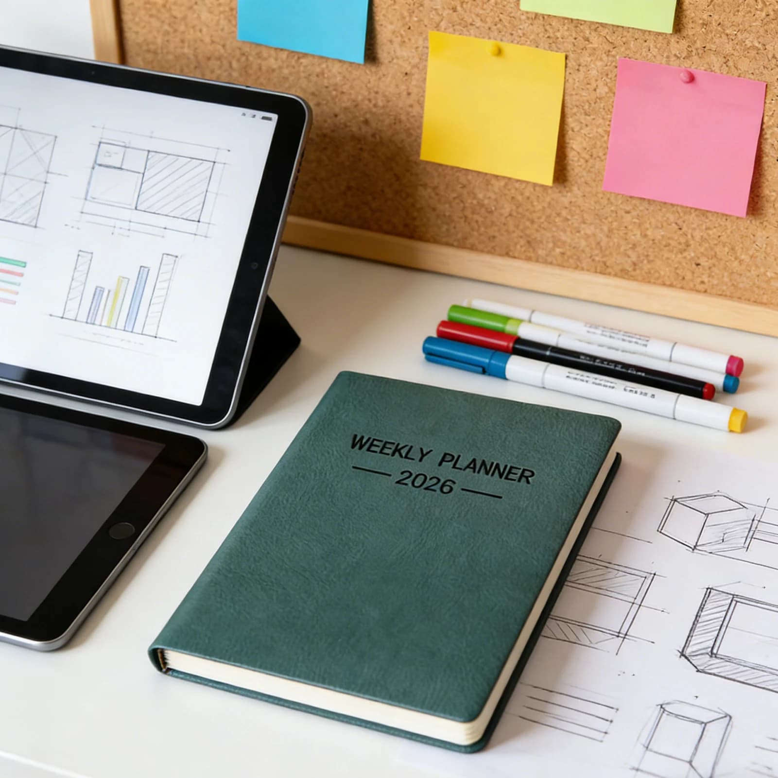 Mini agenda settimanale in inglese, taccuino sottile e portatile per studenti e professionisti, gestione del tempo in ufficio