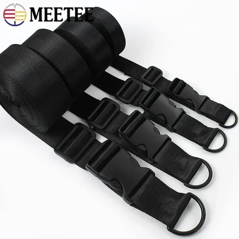 Combinazione di riparazione cinturino per borsa da 20-38 mm Fibbie in plastica Tessitura in nylon nero Fibbia a sgancio Clip scorrevole Gancio ad anello a D per collare di cane