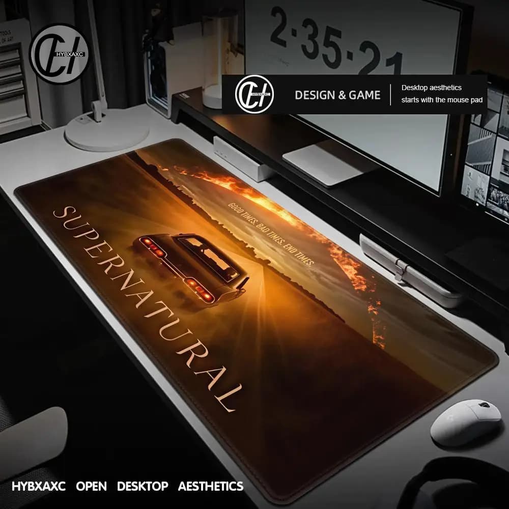 Large S-Unset Chase Mouse Pad Non-Slip Stitched Edges Desk Mat for Office Gaming Home And School - Unique Gift Idea