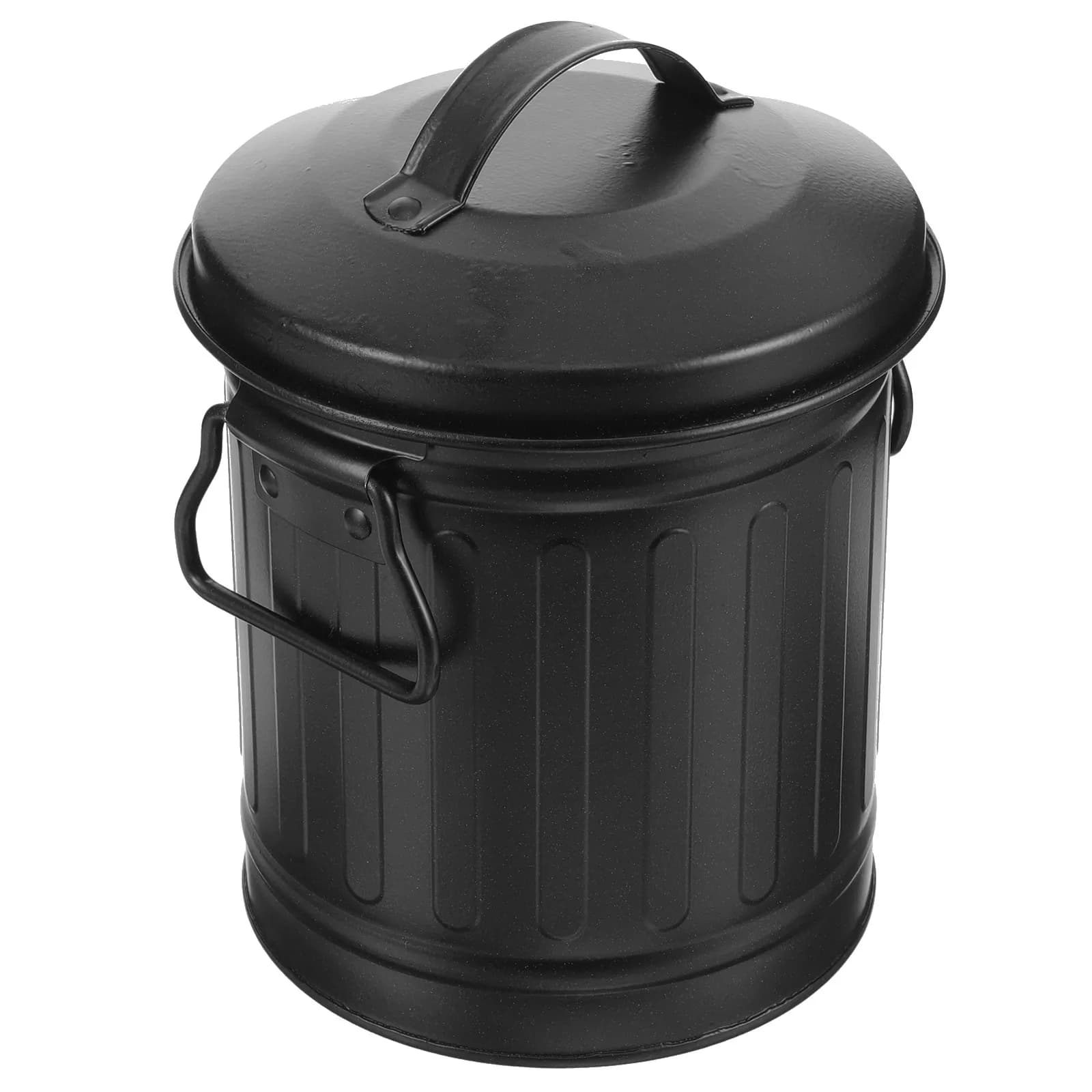 Desktop Trash Bin Creative Bucket Shaped Garbage Can Small Iron Rubbish Bin Bedside Wastebasket Office Home Decorative