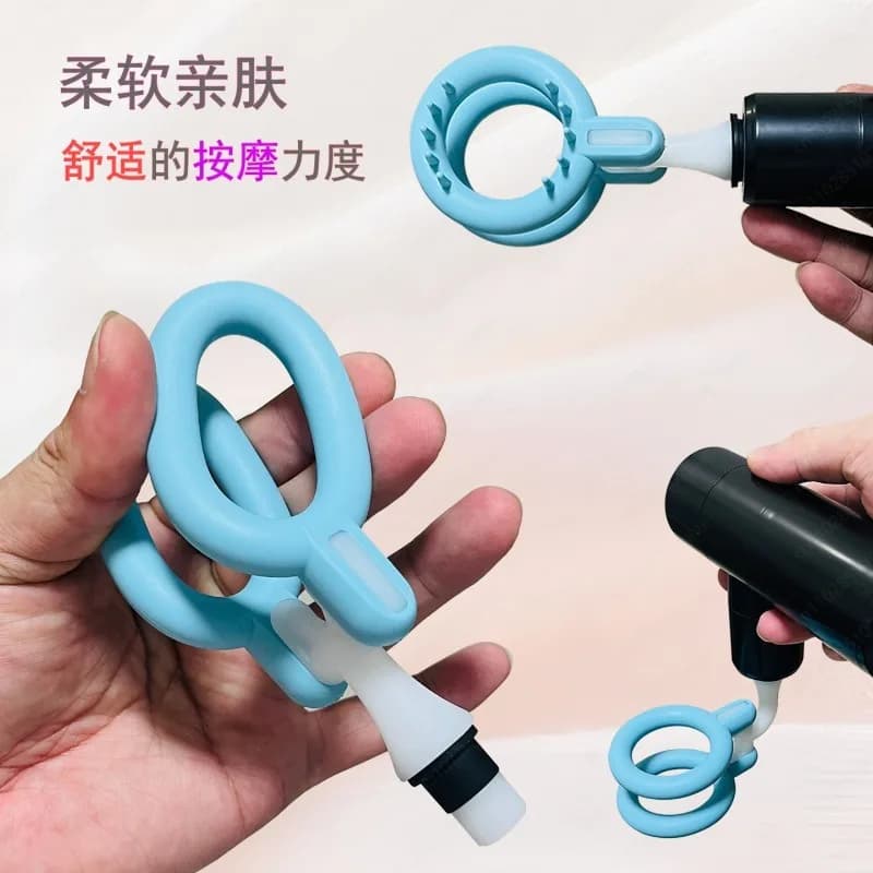 Fascia gun modified head for men L-shaped soft silicone ring, multi-functional replacement, adapter elbow accessories for men