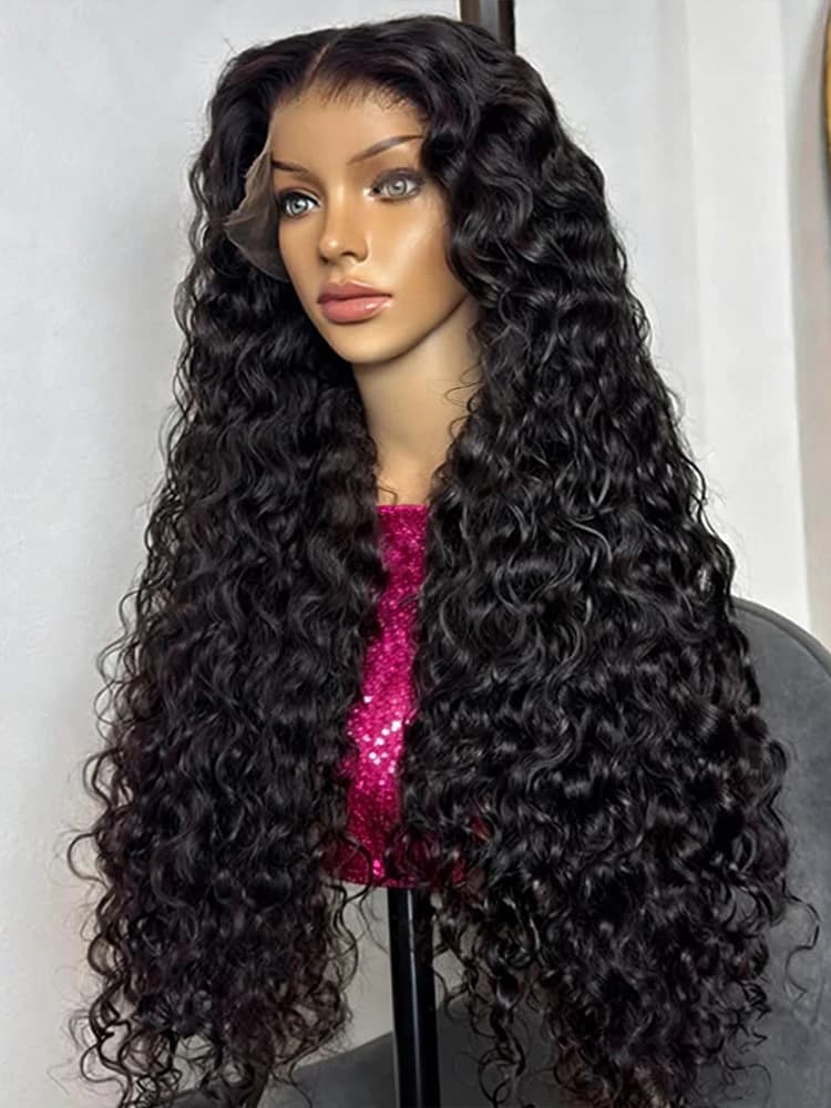 30 40 Inch Deep Curly Wave Hd Lace Frontal Wigs 13x6 Transparent Lace Deep Water Wave Brazillian Human Hair Wig For Black Women