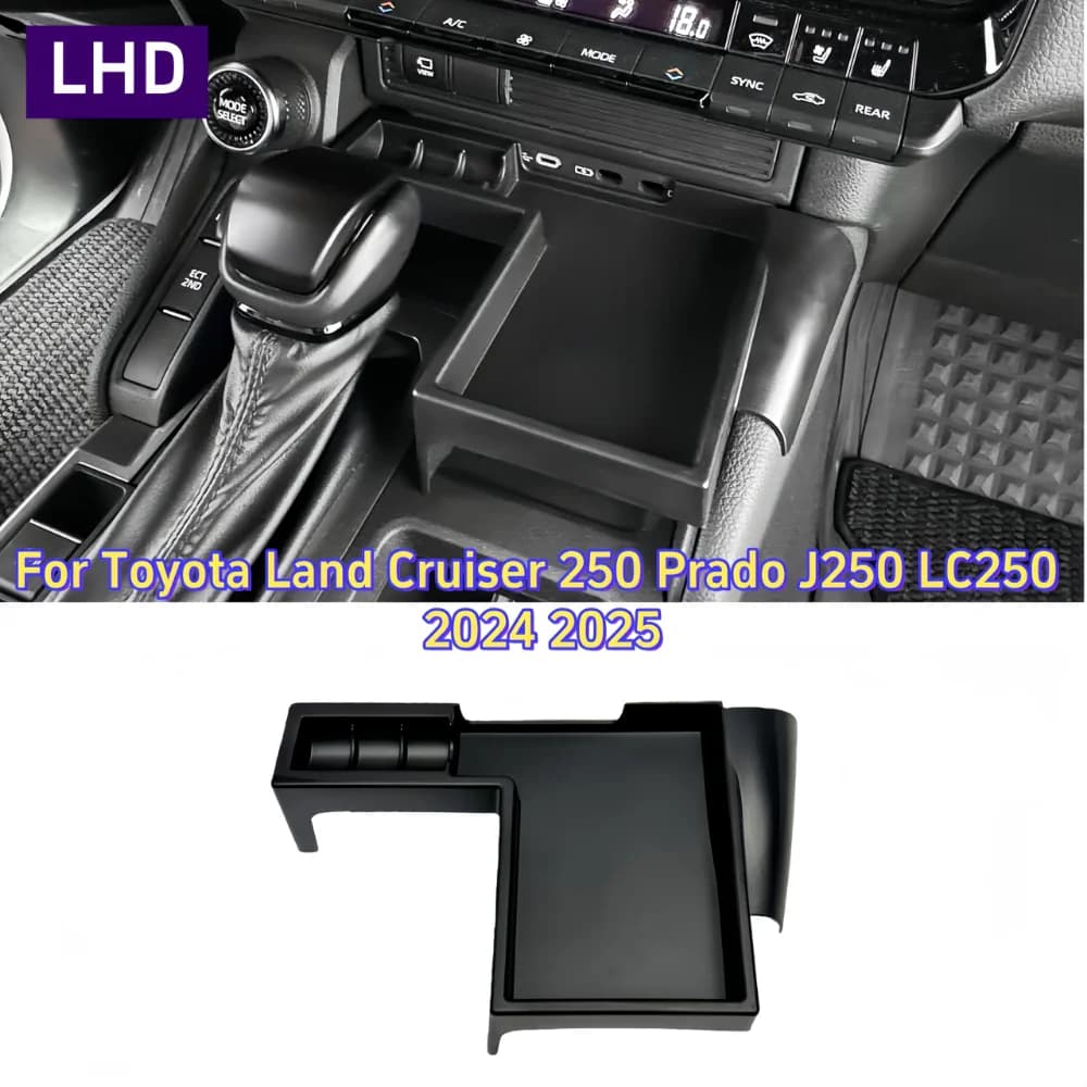 For Toyota Land Cruiser 250 LC250 Prado 2024 Central Console Tray Arms Divider Durable ABS Functional Storage Box Interior Car